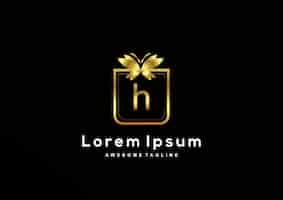 Free vector luxury letter h logo design collection