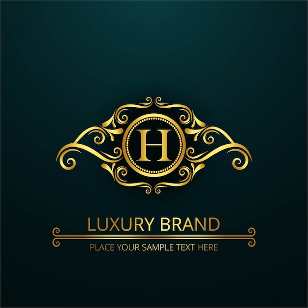 Free vector luxury letter h logo
