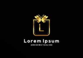 Free vector luxury letter l logo design collection