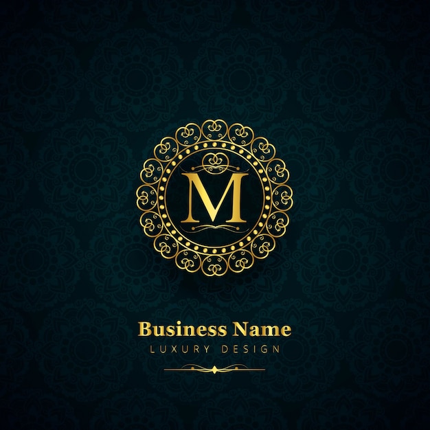 Free vector luxury letter m logo