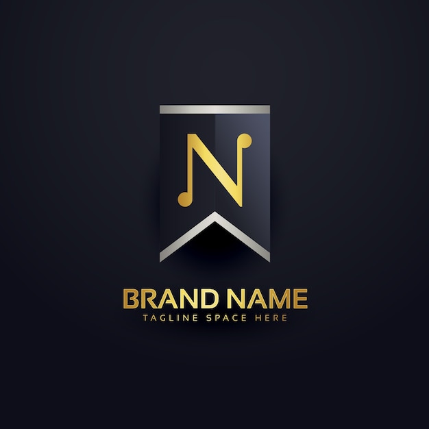 Free vector luxury letter n logo design