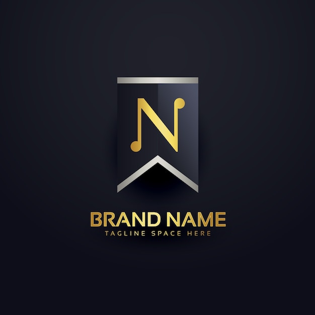 Luxury letter n logo design