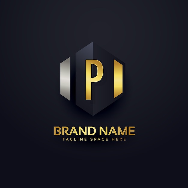 Luxury letter p logo design