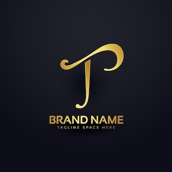 Luxury letter p logo design