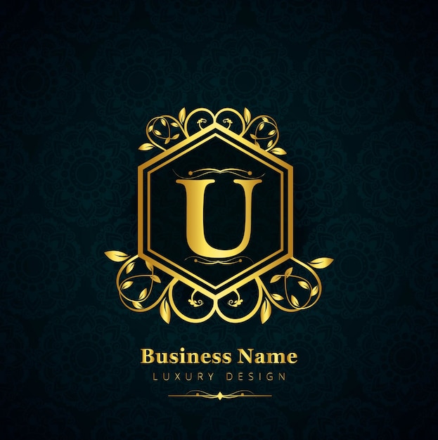 Luxury letter u logo