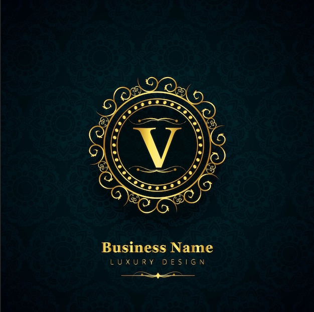 Free Vector  Elegant vintage letter v logo