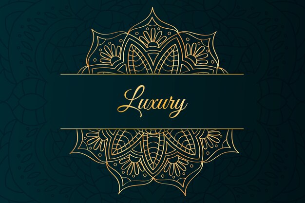 Luxury lettering and mandala background