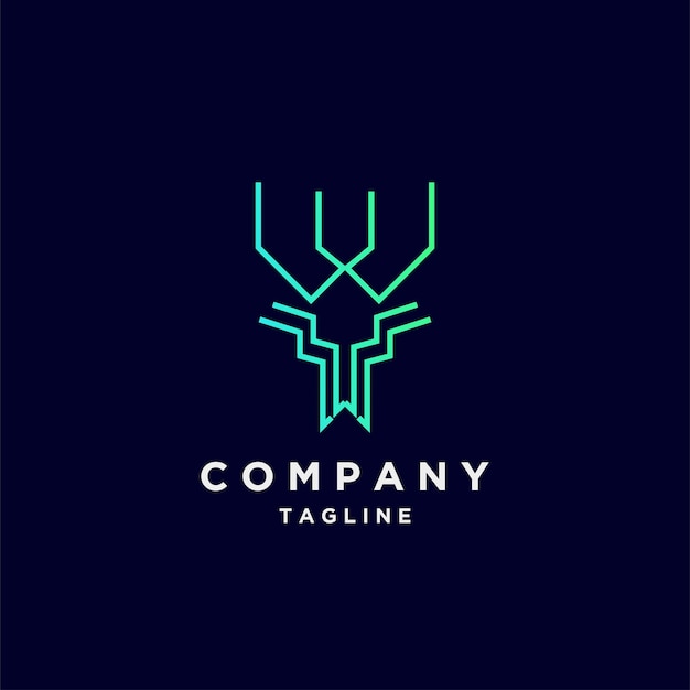 Luxury line logo deer gradient design