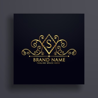 Luxury logo concept design with letter s