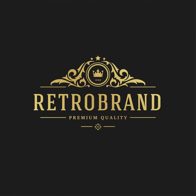 Luxury Logo Design Template Vector Illustration Victorian