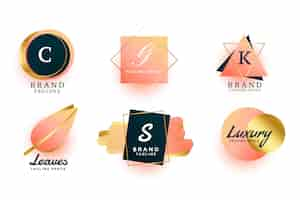 Free vector luxury logos or wedding monograms collection design