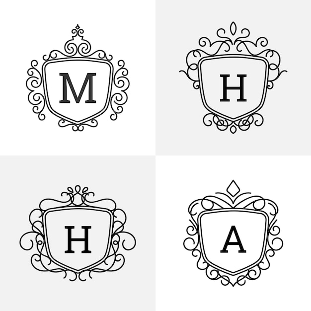 Free vector luxury logos with emblem