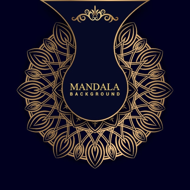 Luxury mandala background with golden color premium vector