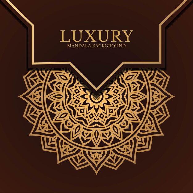 Luxury mandala ornamental background in gold color