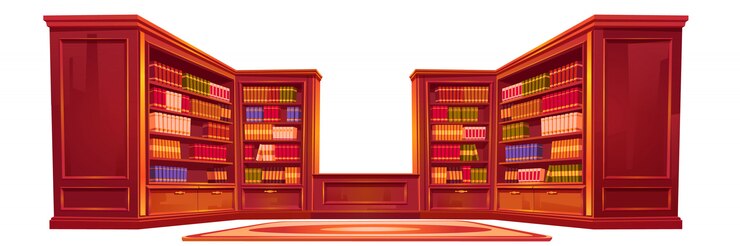 Free Vector luxury old library, athenaeum interior stuff.