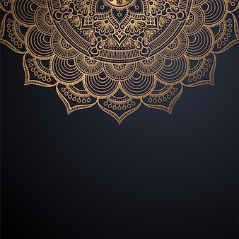 Luxury ornamental mandala design background in gold color vector