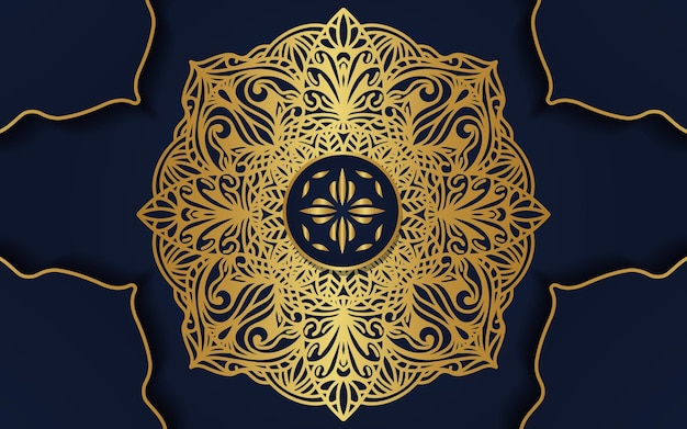 Free vector luxury ornamental mandala design background in gold color