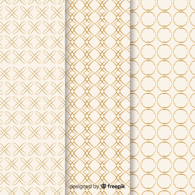 Free vector luxury pattern collection with geometric shapes