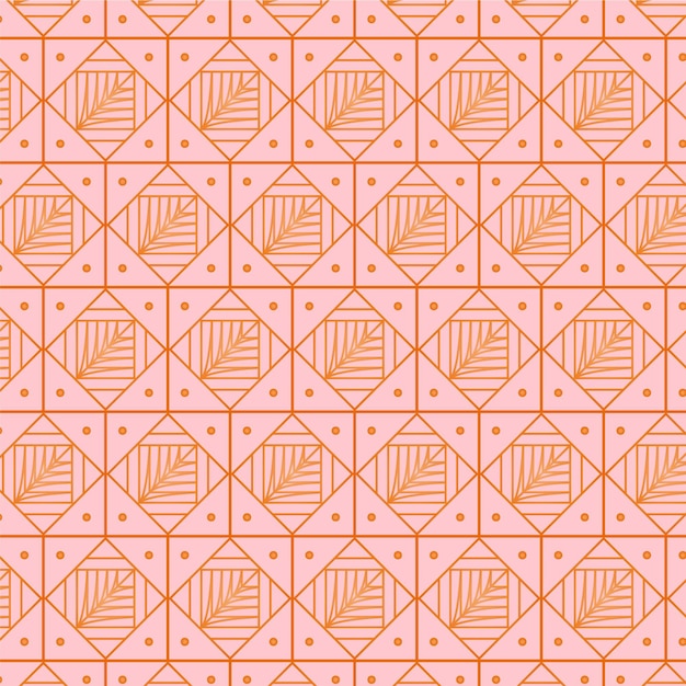 Luxury pink rose art deco seamless pattern