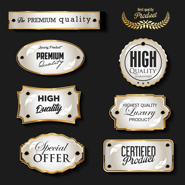 Luxury premium sale golden badges and labels collection