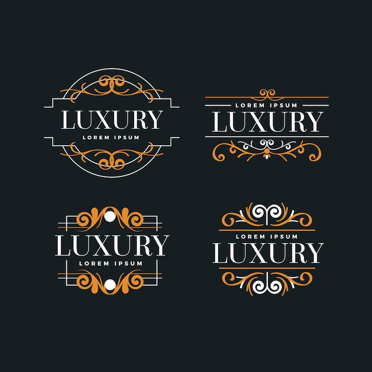 मुफ़्त वेक्टर luxury retro logo collection template