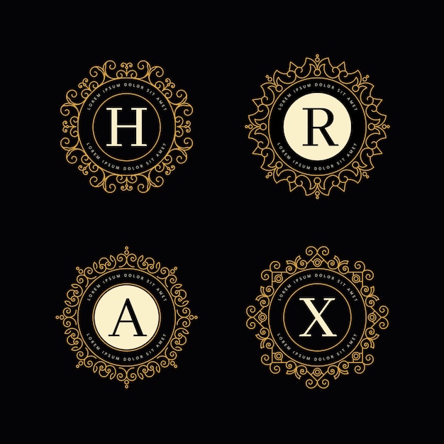 Luxury retro logo collection template