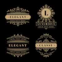 Free vector luxury retro logo collection template