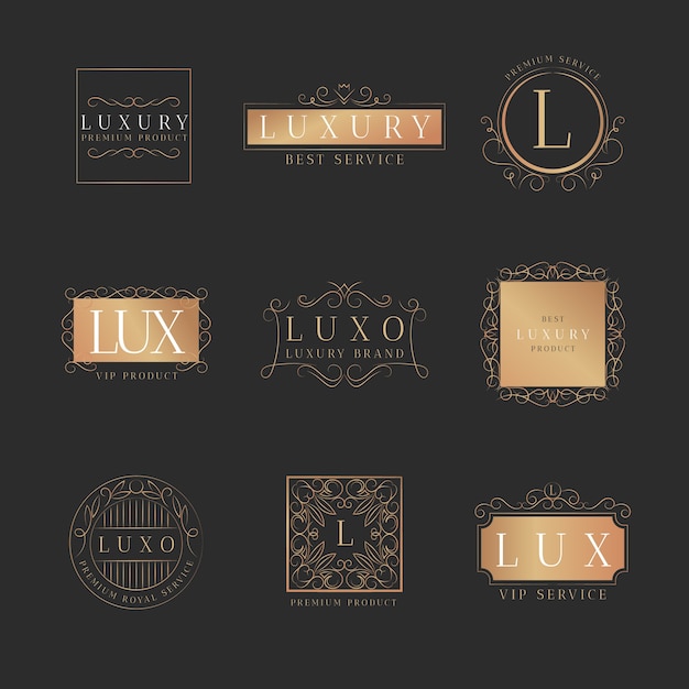 Free vector luxury retro logo collection