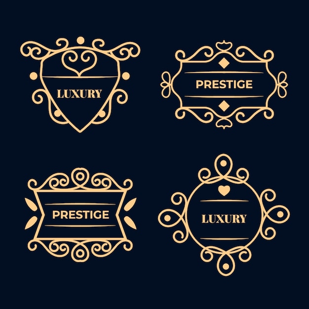 Free vector luxury retro logo collection