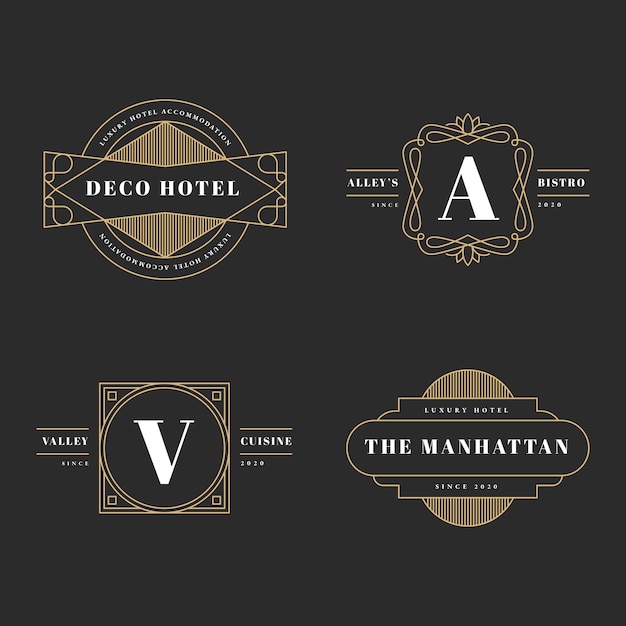 Luxury retro logo collection