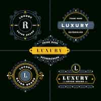 Free vector luxury retro logo collection