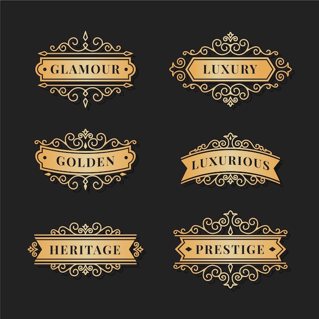 Luxury retro logo pack template
