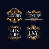 Free vector luxury retro logo pack