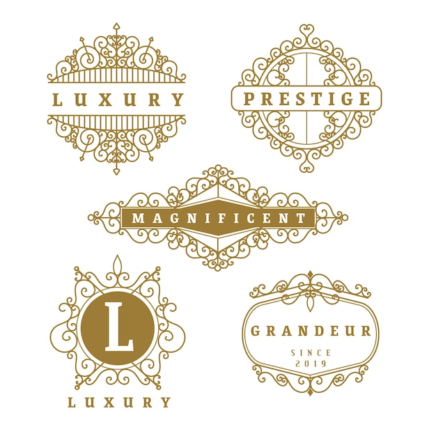 Free vector luxury retro logo set