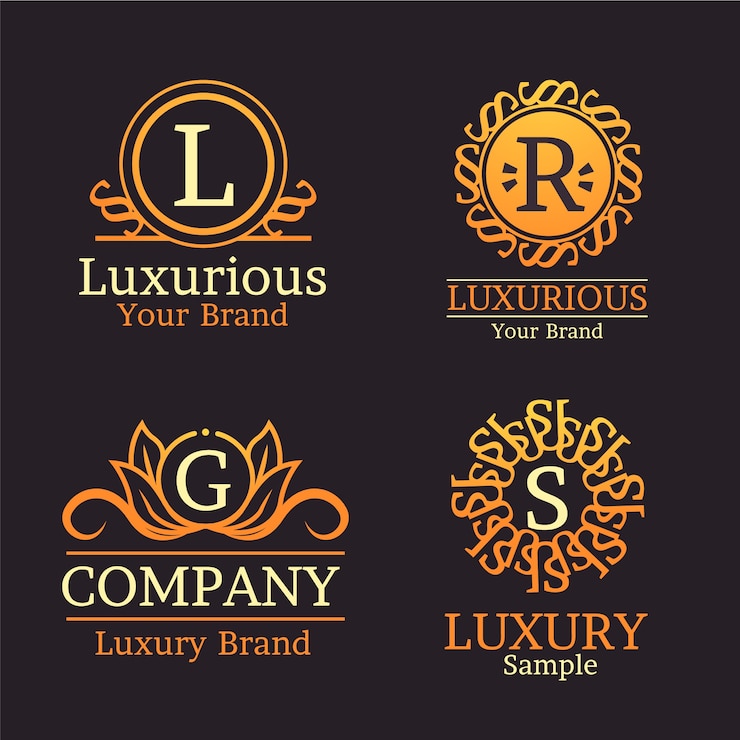 मुफ़्त वेक्टर luxury retro logo set