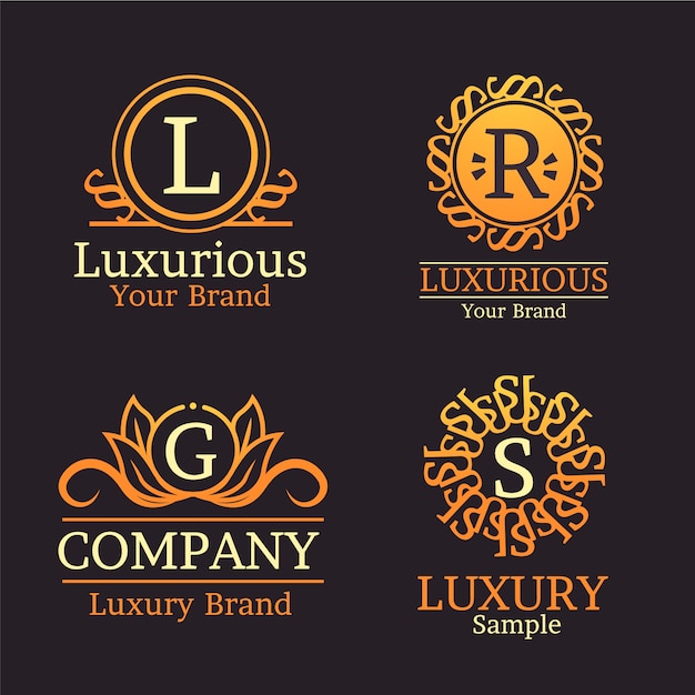 Luxury retro logo set