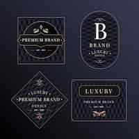 Free vector luxury retro logo template collection