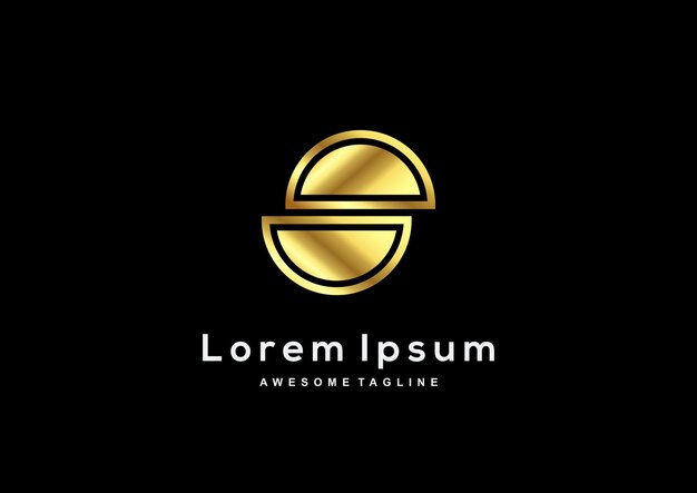 Luxury Round gold color logo template