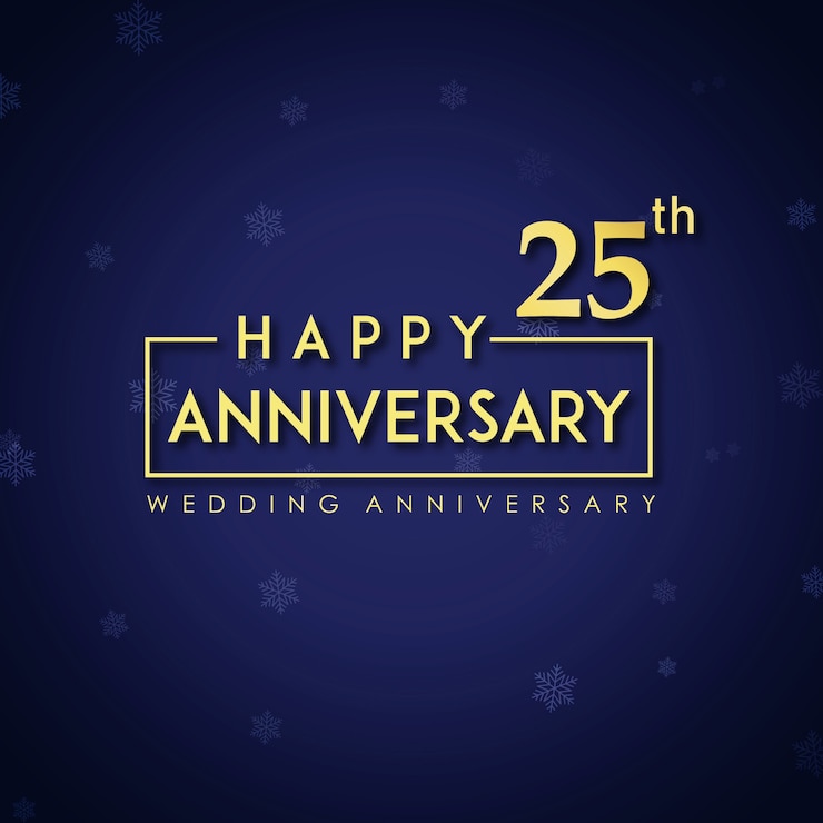 Free Vector luxury royal 25 wedding anniversary