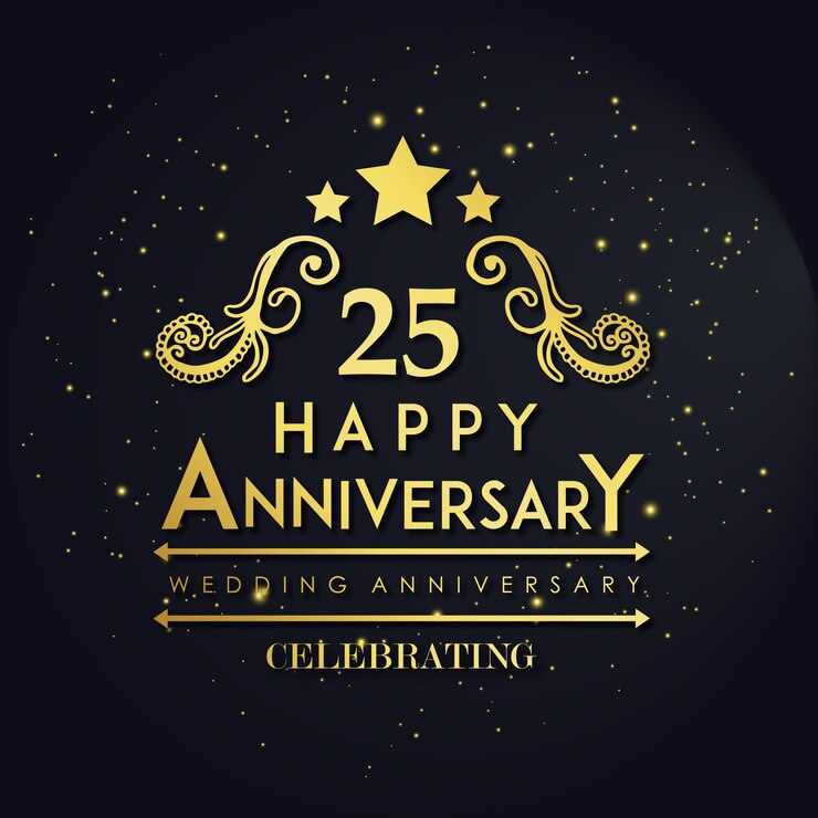 Free Vector luxury royal 25 wedding anniversary