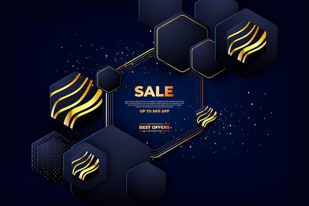 Luxury sale background with golden details