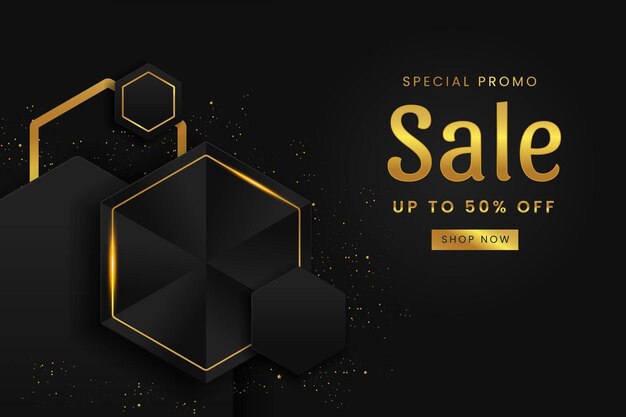 Luxury sale background with golden elements