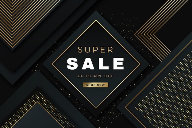 Luxury sale background with golden elements