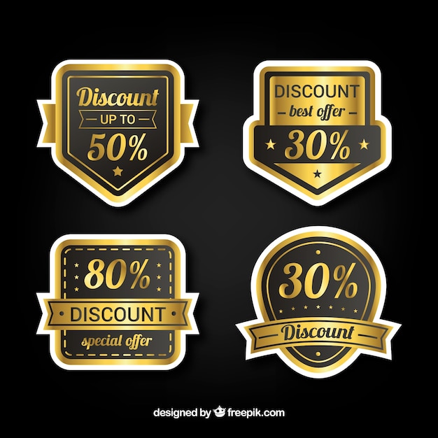 Free vector luxury sale stickers