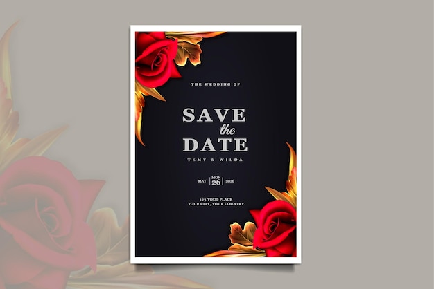 Luxury save the date wedding invitation card