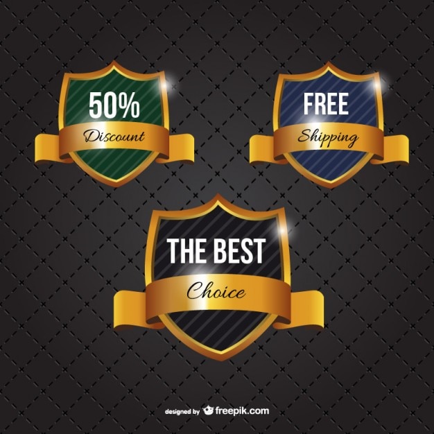 Free vector luxury shield labels