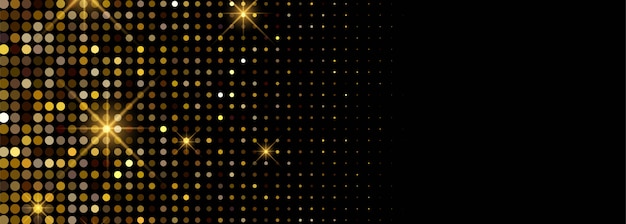 Luxury shiny golden glitters banner 