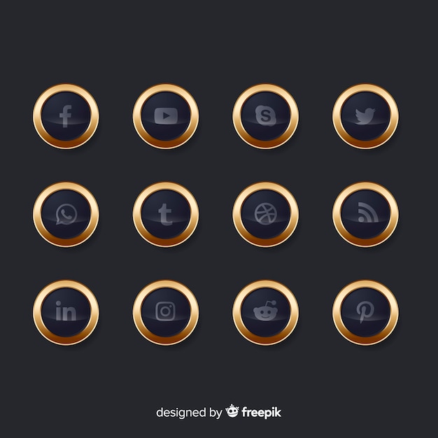 Luxury social media logo collection