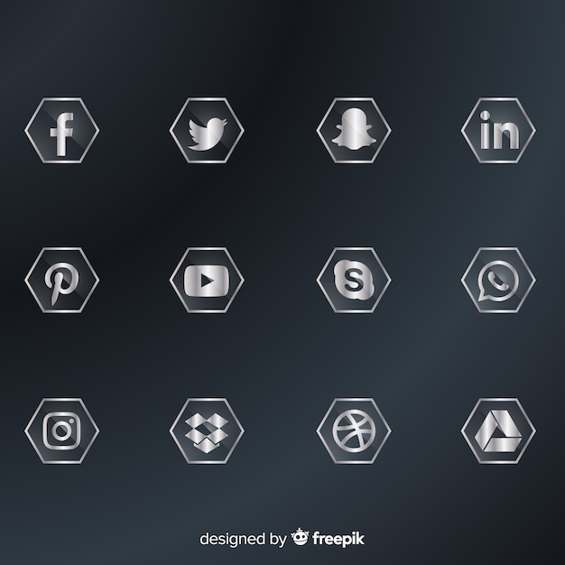 Luxury social media logo collection