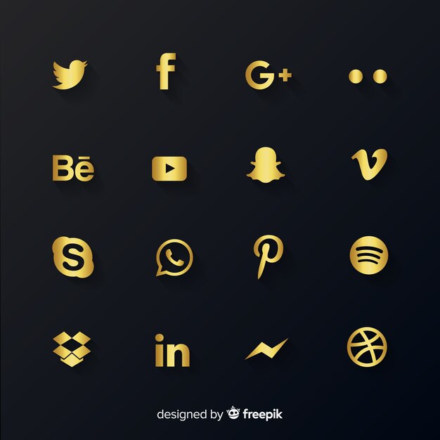 Luxury social media logo collection